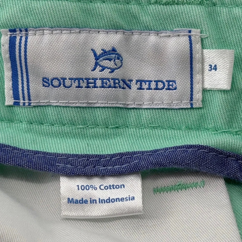Southern Tide Shorts Mens 34 Mint Green Chino Cotton Twill Preppy Skipjack 8.5